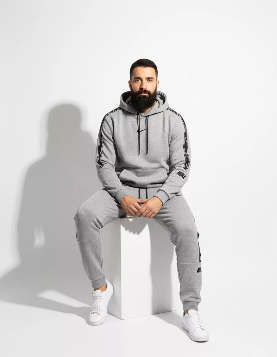SPORTSWEAR muška trenerka sa kapuljačom bez zipa - siva