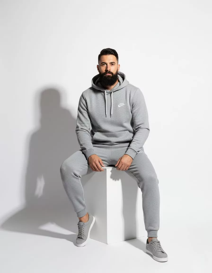 SPORTSWEAR muška trenerka sa kapuljačom bez zipa - siva